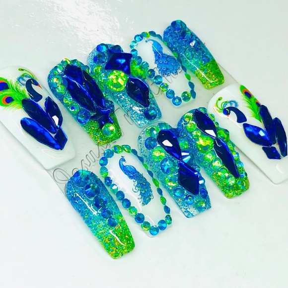 PEACOCK - REGULAR BALLERINA PRESS ON NAILS - Picture 7 of 11